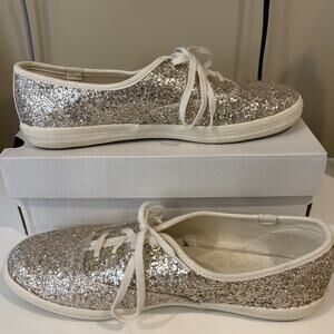 Keds Sparkly Gold Shoes Glitter Shimmer Formal Event Fun Summer Women's Size 10